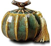 SGLDXQVZJHM Urnas Cenizas, Mini Urna De Cremación, Mascota, Recuerdo, Cerámica for Y Forma De Calabaza Humana con Decoración De Borlas Porcelana Artesanía Antigua