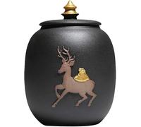 SGLDXQVZJHM Urnas Cenizas, Mini Urna De Cremación, Mascota, Recuerdo, Funeral Conmemorativo De Cerámica, for Humanos Y, hasta 35 Libras, Patrón Pintado A Mano(Black)