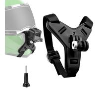 SGQTGIMU Universal Soporte para Casco Moto Menton para Gopro Hero 13/12/11, dji OSMO Action 5/4/3, Insta360 Ace Pro/X3 Silicona Antideslizante, Gancho J Ajustable(Incluye Adaptador Tornillo)