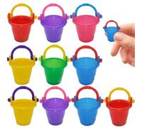 Sgqtqybk 10pcs Mini Cubos, Juguetes de Arena de plástico livianos portátiles de Color muñeca al Azar Cubierta de Arena con Mango para niños Roleplay Dollhouse Decormini Cubos