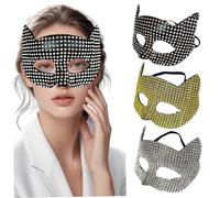 Sgqtqybk 3pcs máscara de mascarada de dhinestone, negro, dorado y plata gato brillante mascarada de mascarilla accesorios para mujeres accesorios para fiestas de disfraces