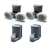 SGREHJDR Suave 4 Rodillos cromados for Puerta de Ducha/Ganchos Inferiores for Puerta de Ducha(Diameter 23mm)