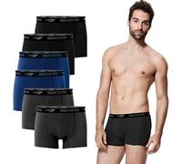 SGS Calzoncillos Hombre Boxer - Calzoncillos Hombre de Bambú Cómodos y Transpirables, Boxer Hombres Pack de 6 (FR/ES, Letras, M, Regular, Regular, Negro)