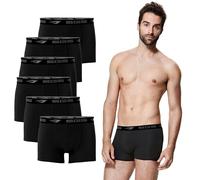 SGS Calzoncillos Hombre Boxer - Calzoncillos Hombre de Bambú Cómodos y Transpirables, Boxer Hombres Pack de 6 (FR/ES, Letras, M, Regular, Regular, Negro)