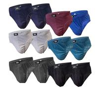 SGS Calzoncillos Hombre Slip - Slips Hombre de Algodón, Paquete de 6 o 12 Multicolor Ropa Interior Hombres