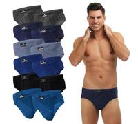 SGS Calzoncillos Hombre Slip - Slips Hombre de Algodón, Paquete de 6 o 12 Multicolor Ropa Interior Hombres