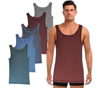 SGS Pack de 5 Elegantes Camisetas de Tirantes y Chalecos para Hombre Extra Largo +12 cm - Camiseta Tirantes Hombre, Camiseta Sin Mangas para Hombres