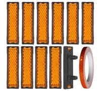 SGSCFG 10 Piezas De Reflector De Pie Y 1 Rollos De Cinta Adhesiva Reflectante, Reflector De Vellón Nocturno, Reflector De Pedal, Adecuado para Bicicletas Y Bicicletas.