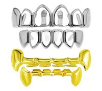 SGSCFG 2 Conjuntos De Dientes De Metal, Accesorios De Moda Y Personalizados, Jefes De Dientes De Hip-Hop, Adecuados para Festivales De Música Y Fiestas.
