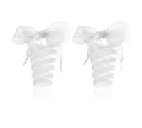 SGSCFG 2 Pares De Cordones De Gasa, Cordones De Satén Simples, Reemplazo Superior, Cordones De Zapatos De Ocio, Decoraciones De Zapatos.