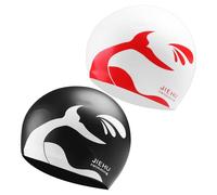 SGSCFG 2 Piezas con Tapa Flotante Estampada con Cola De Pescado, Protección De La Oreja Y Diseño Impermeable, Tapa De Ducha Cómoda Y Elástica, Equipo De Natación.