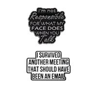 SGSCFG 2 Piezas De Brosche Divertido, Insignia De Alfiler, Insignia, Pin De Correo Electrónico, Aguja De Letra Inglesa, Regalo Personalizado, Aguja De Cita Famosa.