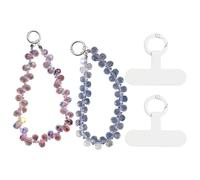 SGSCFG 2 Piezas De Cadena De Telefonía Móvil De Cristal Y 2 Partes del Sello De Cordón, Exquisitas Cadenas De Pendiente De Teléfono Móvil, Decoraciones De Teléfonos Celulares.