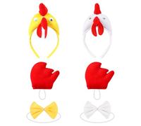 SGSCFG 2 Piezas De Decoraciones De Pollo, Gallos Simulados: Ligamentos Frontales, Accesorios De Rendimiento para Niños, Accesorios De Mascaradas.