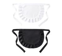 SGSCFG 2 Piezas De Delantal Corto, Lindo Delantal Minimalista, Juegos De rol, Delantal De Cocina, Accesorios De Disfraces del Camarero (Negro, Blanco).