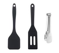 SGSCFG 2 Piezas De Espátula De Mini-Silicona Y Clip De Chef De 1 Pieza, Espátula De Silicona Antiadril, Herramientas De Cocina De Cocina, Pequeña Espátula Resistente A La Alta Temperatura (Negro).