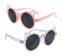 SGSCFG 2 Piezas Gafas De Sol De Oreja De Gato, Lindas Gafas para Niños, Gafas De Sol Acrílicas, Suministros De Protector Solar Al Aire Libre.