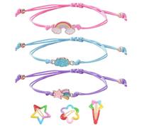 SGSCFG 3 Piezas De Pulsera Arcoiris Y 3 Piezas De Horquillas De Arco Iris, Pulsera De Amistad, Pulsera para Niñas, Pulseras para Niños, Pulsera Ajustable, Regalo para Buenos Amigos.