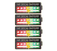 SGSCFG 4 Piezas De Broche De Sintonización De Batería Negra Cuadrada, Insignia Creativa De Diversión, Broche Decorativo Dulce, Adecuado para Mochilas, Bufandas Y Accesorios De Ropa.