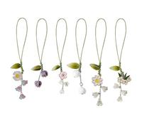 SGSCFG 6 Joyas Florales, Teléfonos Celulares -Seguidores De Lanyard, Decoración del Teléfono Celular, Adecuado para Anillos De Llave, Bolsas Y Auriculares.