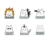 SGSCFG 6 Piezas De Broche De Gato, Broche De Aleación Dulce, Aguja De Atada De Dibujos Animados, Adorno Diario De Ropa.