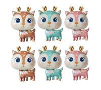 SGSCFG 6 Piezas De Globos De Ciervos, Globos Dulces para Niños, Globos Creativos De Dibujos Animados, Decoraciones De Fiesta, Juguetes para Niños.