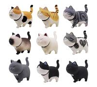 SGSCFG 9 Gatos De Dibujos Animados, Lindas Decoraciones De Animales, Mini Adornos Creativos, Decoraciones Residenciales.