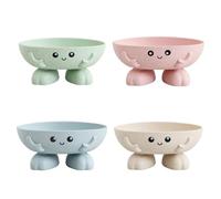 SGSCFG Caja De Jabón De Dibujos Animados De 4 Piezas, Caja De Drenaje Portátil Dulce, Dormitorio, Caja De Jabón, Artículos para El Inodoro.