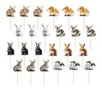 SGSCFG Inserto De La Tarjeta De Conejo De 24 Piezas, Conejos -Decoración De Cupcake, Muffindecation, Decoración del Tema De La Fiesta De Conejos, Pastel -Topper, Muffin -Topper.