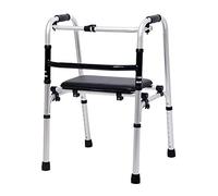 SGSG Andador Plegable Ayuda para Caminar de rehabilitación para Anciano con Asiento Blando Reversible Muletas Ligeras de Cuatro pies Altura Ajustable, tamaño: 52 * 47 cm