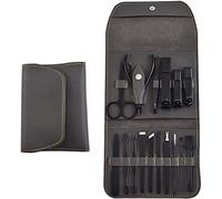 SGSG Pinzas para uñas 16 Piezas Juego de cortaúñas Juego de cortaúñas Neutro Juego de uñas de Color Caqui de Acero Inoxidable para Viajero Gris