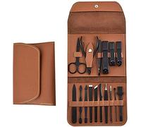 SGSG Pinzas para uñas 16 Piezas Juego de cortaúñas Juego de cortaúñas Neutro Juego de uñas de Color Caqui de Acero Inoxidable para Mujer de Viaje Color Caqui