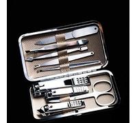 SGSG Pinzas para uñas Juego de cortaúñas Plegable Juego de cortaúñas de Acero Inoxidable Cortador de uñas Herramienta para uñas - Juego de Nueve Piezas de Oro