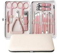 SGSG Pinzas para uñas Kit de Herramientas de pedicura y uñas de 18 Piezas Juego de cortaúñas con Aguja para el acné Lima de uñas Recortadora de Nariz Herramienta de Cejas para el Cabello