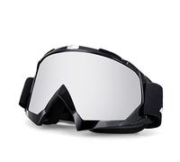 SGTTX Gafas de seguridad para motocicleta, ATV Dirt Bike, anti UV, resistentes al viento, a prueba de polvo, antiarañazos, para ciclismo, equitación, escalada, esquí (EU TS02 negro-plateado)