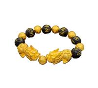 SGYEPOCFQ obsidian bracelet, Pulsera de obsidiana Pi Xiu for hombre, oro de 24 quilates, AU999. Acentos que realzan el aura. Lujo discreto for uso diario.(PURPLE)