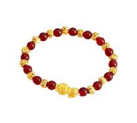 SGYEPOCFQ obsidian bracelet, Pulsera unisex Pi Xiu de oro de 24 quilates (AU999) | Metal líquido, diamantes con incrustaciones de oro y símbolos de la fortuna(GRAY)