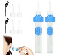 SGZIOO 2 PCS Limpiador de Oídos Eléctrico, Seguro y Suave Removedor de cera para Oídos con 2 Puntas Suaves, Eliminador de Cerumen de Silicona Apto para Niños, Adultos y Personas Mayores