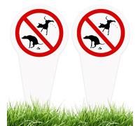 SGZIOO 2 Piezas Cartel Prohibido Caca Perros, 30 x 15 cm, Prohibido Caca Perro, Prohibido Cagadas de Perro Señal para Parque Jardín, PVC, Protección UV Resistente a La Intemperie