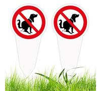 SGZIOO 2 Piezas Cartel Prohibido Caca Perros, 30 x 15 cm, Prohibido Caca Perro, Prohibido Cagadas de Perro Señal para Parque Jardín, PVC, Protección UV Resistente a La Intemperie