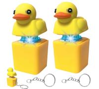 SGZIOO 2 Piezas Llavero con Diseño de Pato, Presionable Llaveros Animal de Dibujos Animados con Luces y Sonidos, Utilizado para Mejorar la Destreza Manual y Aliviar el Estrés y la Ansiedad