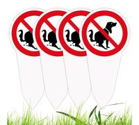 SGZIOO 4 Piezas Cartel Prohibido Caca Perros, 30 x 15 cm Prohibido Caca Perro, Prohibido Cagadas de Perro Señal para Jardín Parque, Protección UV Resistente a La Intemperie, PVC