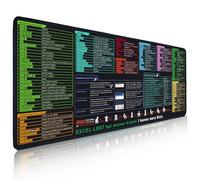 SGZIOO Alfombrilla ratón Excel, 300x800x2MM Grande Alfombrilla con Atajos de Excel, Antideslizante, con Bordes Cosidos y Base en Gomma Antiscivolo, para Ufficio, Casa, PC, Laptop