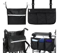 SGZIOO Espaciosa Bolsa Silla de Ruedas, Bolsa para Silla de Ruedas con Bolsillos Laterales, Oxford Impermeable Mochila Silla de Ruedas con Bandas Reflectantes para Sillas de Ruedas, Andador y Scooters
