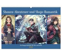 Sh¿nen-Abenteuer und Sh¿jo-Romantik - Ein Manga-Kalender für Herz und Seele (Wandkalender 2026 DIN A2 quer), CALVENDO Monatskalender: Shonen und Shojo Manga- Kalender für Herz und Seele