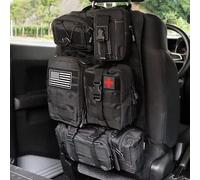 SH-RuiDu Organizador táctico para respaldo de asiento de coche, organizador universal de panel Molle, bolsa de almacenamiento con 5 bolsas Molle desmontables diferentes para todos los coches,