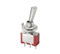 SH T80-T Series Mango plano Montaje en panel de 6,35 mm Pequeño interruptor de palanca for control remoto modelo RC: duradero y confiable(6P 11.7mm ON-OFF-ON,2PCS)