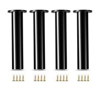 Sh000ad Patas para Muebles Regulables,4 Piezas Patas de Mesa de Sofá de Acrílico Transparente,Pies de Soporte para Armarios,Cama,Gabinetes Baño,Silla y Mesa de TV,con Tornillos (Black,8cm)