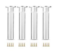 Sh000ad Patas para Muebles Regulables,4 Piezas Patas de Mesa de Sofá de Acrílico Transparente,Pies de Soporte para Armarios,Cama,Gabinetes Baño,Silla y Mesa de TV,con Tornillos (Transparent,8cm)