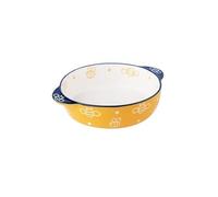 sH7pE5xj8m Plato para hornear Plato de cena for el hogar, plato for verduras, for hornear, bonito pintado a mano, cuenco doble oreja, arroz horneado cerámica Cazuela(400ml)